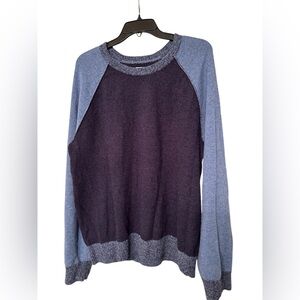 GAP men’s wool crew neck sweater, navy & light blue, XL